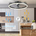 20 in. Low Ceiling Fan, Bedroom Ceiling Fans with Lights, Flush Mount Ceiling Fan and Light Remote, Modern Ceiling Fan and Light, Smart Black Fandelier -4-ErisView