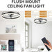 20 in. Low Ceiling Fan, Bedroom Ceiling Fans with Lights, Flush Mount Ceiling Fan and Light Remote, Modern Ceiling Fan and Light, Smart Black Fandelier -6-ErisView