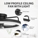 20 in. Low Ceiling Fan, Bedroom Ceiling Fans with Lights, Flush Mount Ceiling Fan and Light Remote, Modern Ceiling Fan and Light, Smart Black Fandelier -7-ErisView