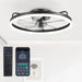 20 in. Low Ceiling Fan, Bedroom Ceiling Fans with Lights, Flush Mount Ceiling Fan and Light Remote, Modern Ceiling Fan and Light, Smart Black Fandelier -1-ErisView