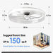20 in. Low Ceiling Fan and Light and Remote Control, LED Dimmable Fandelier Flush Mount, White Reversible Modern Ceiling Fan-7-ErisView