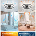 20 in. Low Profile Ceiling Fan with Remote APP Control, Dimmable Reversible Modern Ceiling Fan with Light for Bedroom Living Room Kitchen-6-ErisView
