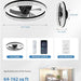 20 in. Low Profile Ceiling Fan with Remote APP Control, Dimmable Reversible Modern Ceiling Fan with Light for Bedroom Living Room Kitchen-7-ErisView