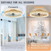 20 in. Low Profile Flush Mount Fandelier Ceiling Fan, White Modern Remote Control Ceiling Fan and Light, Dimmable Bladeless LED Fan Light -11-ErisView