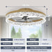 20 in. Low Profile Flush Mount Fandelier Ceiling Fan, White Modern Remote Control Ceiling Fan and Light, Dimmable Bladeless LED Fan Light -12-ErisView