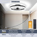 20 in. Low Profile Flush Mount Fandelier Ceiling Fan, White Modern Remote Control Ceiling Fan and Light, Dimmable Bladeless LED Fan Light -15-ErisView