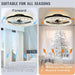 20 in. Low Profile Flush Mount Fandelier Ceiling Fan, White Modern Remote Control Ceiling Fan and Light, Dimmable Bladeless LED Fan Light -17-ErisView