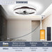 20 in. Low Profile Flush Mount Fandelier Ceiling Fan, White Modern Remote Control Ceiling Fan and Light, Dimmable Bladeless LED Fan Light -20-ErisView