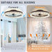 20 in. Low Profile Flush Mount Fandelier Ceiling Fan, White Modern Remote Control Ceiling Fan and Light, Dimmable Bladeless LED Fan Light -22-ErisView