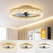 20 in. Low Profile Flush Mount Fandelier Ceiling Fan, White Modern Remote Control Ceiling Fan and Light, Dimmable Bladeless LED Fan Light -7-ErisView