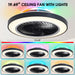 20 in. Modern Bladeless Remote Ceiling Fan with Light, Flush Mount Enclosed LED Ceiling Fan with RGB Lights Bedroom Ceiling Fans Living Room Kitchen-3-ErisView