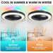 20 in. Modern Bladeless Remote Ceiling Fan with Light, Flush Mount Enclosed LED Ceiling Fan with RGB Lights Bedroom Ceiling Fans Living Room Kitchen-8-ErisView
