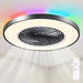 20 in. Modern Bladeless Remote Ceiling Fan with Light, Flush Mount Enclosed LED Ceiling Fan with RGB Lights Bedroom Ceiling Fans Living Room Kitchen-1-ErisView