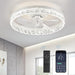 20 in. Modern Ceiling Fans with Lights and Remote, Dimmable Low Profile Ceiling Fan, Fandelier Flush Mount without Blades-1-ErisView