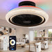 20 in. Modern Crystal Ceiling Fan with RGB Dimmable Light and Remote Control, Flush Mount Enclosed Ceiling Fan Fandelier for Living Room Bedroom-ErisView