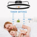 20 in. Modern Fan with Light Bladeless Ceiling Fan, Low Ceiling Fan with Lights Remote, Flush Mount Enclosed Ceiling Fan, Small Black Bedroom Ceiling Fans-5-ErisView