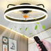20 in. Modern Fan with Light Bladeless Ceiling Fan, Low Ceiling Fan with Lights Remote, Flush Mount Enclosed Ceiling Fan, Small Black Bedroom Ceiling Fans-1-ErisView
