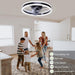 20 in. Modern Flush Mount Ceiling Fan, Smart Dimmable Reversible Bladeless LED Fan Light, Black Reversible Ceiling Fans with Lights-6-ErisView
