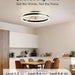 20 in. Modern Flush Mount Ceiling Fan for Living Room Bedroom Kitchen, Black Low Profile Bladeless Ceiling Fan with Light and Remote-7-ErisView