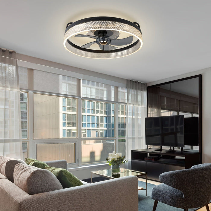 20 in. Modern LED Ceiling Fan with App Remote Control, Dimmable Silent Ceiling Fan for Bedroom Living Room-ErisView