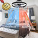 20 in. Modern LED Fan Light, 360¡ã Oscillating Ceiling Fan with Low Profile Light, Flush Mount Bladeless Ceiling Fan with Remote and APP Bluetooth Control-3-ErisView