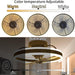 20 in. Modern LED Fan Light, 360¡ã Oscillating Ceiling Fan with Low Profile Light, Flush Mount Bladeless Ceiling Fan with Remote and APP Bluetooth Control-5-ErisView
