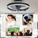 20 in. Modern LED Fan Light, 360¡ã Oscillating Ceiling Fan with Low Profile Light, Flush Mount Bladeless Ceiling Fan with Remote and APP Bluetooth Control-6-ErisView