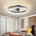 20 in. Modern Low Profile Ceiling Fan with Light, Black Flush Mount Ceiling Fan for Bedroom Living Room-1-ErisView