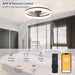 20 in. Modern Low Profile Ceiling Fan with Lights and APP Remote Control, Smart Bladeless Flush Mount Ceiling Fan for Bedroom Living Room-2-ErisView