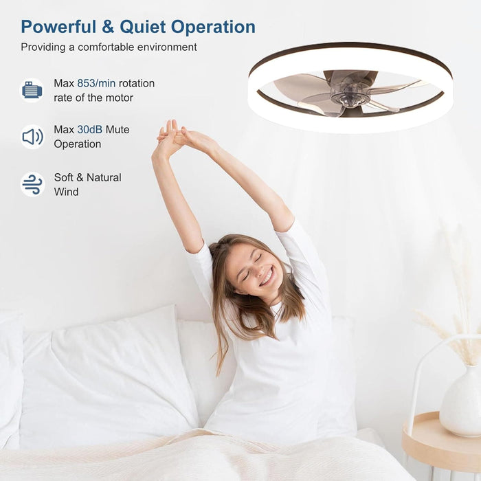 20 in. Modern Low Profile Ceiling Fan with Lights and APP Remote Control, Smart Bladeless Flush Mount Ceiling Fan for Bedroom Living Room-5-ErisView