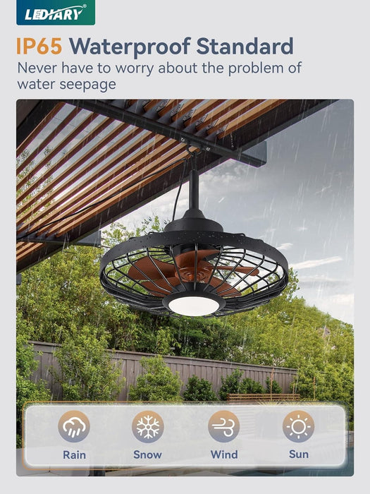 20 in. Outdoor Ceiling Fans with Light and Remote Control, Waterproof Caged Portable Ceiling Fan, Hanging Outdoor Fan for Gazebo-4-ErisView