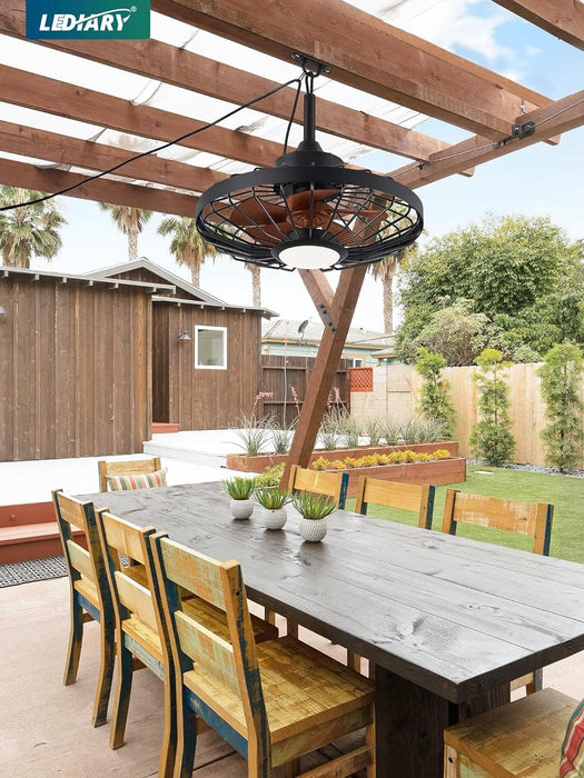 20 in. Outdoor Ceiling Fans with Light and Remote Control, Waterproof Caged Portable Ceiling Fan, Hanging Outdoor Fan for Gazebo-7-ErisView