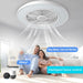 20 in. RGB Low Profile Ceiling Fan with Light, Wi-Fi Bluetooth Speaker Ceiling Fan, Smart Bladeless Ceiling Fan with Alexa Google Assistant APP Control-2-ErisView