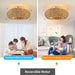 20 in. Rattan Ceiling Fan, Boho Caged Ceiling Fan with Lights, Flush Mount Low Ceiling Fan with Remote, Bedroom Ceiling Fans, Reversible Silent Fandalier-2-ErisView