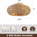20 in. Rattan Ceiling Fan, Boho Caged Ceiling Fan with Lights, Flush Mount Low Ceiling Fan with Remote, Bedroom Ceiling Fans, Reversible Silent Fandalier-4-ErisView
