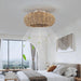 20 in. Rattan Ceiling Fan, Boho Caged Ceiling Fan with Lights, Flush Mount Low Ceiling Fan with Remote, Bedroom Ceiling Fans, Reversible Silent Fandalier-6-ErisView
