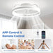 20 in. Remote Control Ceiling Fan and Light APP Control, Modern Smart Low Profile Flush Mount Bladeless Ceiling Fan for Living Room Bedroom Kitchen-4-ErisView