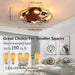 20 in. Remote Control Ceiling Fan and Light, Cage Flush Mount Ceiling Fan, Indoor Industrial Farmhouse Ceiling Fan for Bedroom Kitchen Living Room-2-ErisView