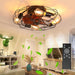 20 in. Remote Control Ceiling Fan and Light, Cage Flush Mount Ceiling Fan, Indoor Industrial Farmhouse Ceiling Fan for Bedroom Kitchen Living Room-1-ErisView