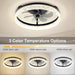 20 in. Remote Control Ceiling Fan and Light, Low Profile Modern Flush Mount Ceiling Fan, Dimmable Black Ceiling Fan with Light, Bedroom Ceiling Fans-4-ErisView