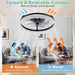 20 in. Remote Control Ceiling Fan and Light, Low Profile Modern Flush Mount Ceiling Fan, Dimmable Black Ceiling Fan with Light, Bedroom Ceiling Fans-5-ErisView