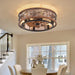 20 in. Rustic Flush Mount Ceiling Fans with Remote, Low Profile Farmhouse Ceiling Fan with Light, Modern Caged Crystal Ceiling Fan Lights Fixture-2-ErisView