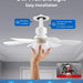 20 in. Screw In 6 Blades Small Ceiling Fan, Ceiling Fans with Lights, Dimmable Socket Ceiling Fan-2-ErisView
