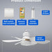 20 in. Screw In 6 Blades Small Ceiling Fan, Ceiling Fans with Lights, Dimmable Socket Ceiling Fan-6-ErisView