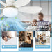 20 in. Screw In Ceiling Fan Light, Small Remote Control Ceiling Fans, White Dimmable Ceiling Fan and Light-3-ErisView