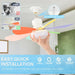 20 in. Screw In Ceiling Fan Light, Small Remote Control Ceiling Fans, White Dimmable Ceiling Fan and Light-9-ErisView