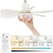 20 in. Screw In Ceiling Fan Light, Small Remote Control Ceiling Fans, White Dimmable Ceiling Fan and Light-1-ErisView