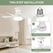 20 in. Screwin Small Cordless Ceiling Fan with Light for Bedroom Kitchen Workshop, Socket Fan Light with Remote-2-ErisView