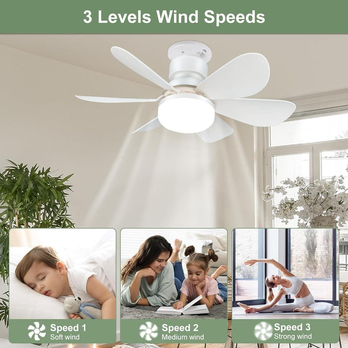 20 in. Screwin Small Cordless Ceiling Fan with Light for Bedroom Kitchen Workshop, Socket Fan Light with Remote-5-ErisView
