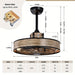 20 in. Small Caged Ceiling Fan with Light and Remote Control, Farmhouse Semi-Flush Mount Ceiling Fan for Bedroom Living Room-ErisView